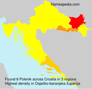 Surname Polenik in Croatia