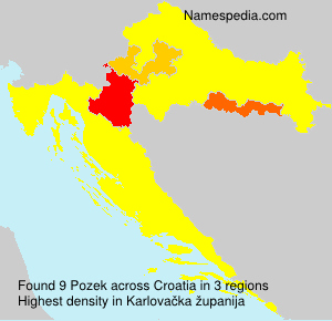 Surname Pozek in Croatia