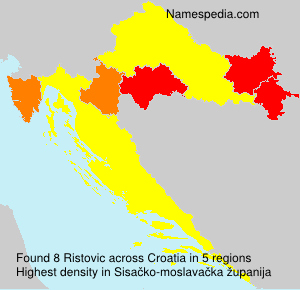 Surname Ristovic in Croatia