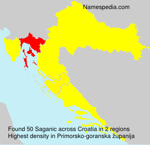 Surname Saganic in Croatia