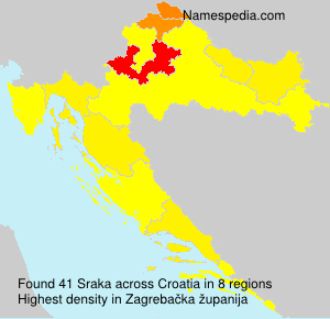 Surname Sraka in Croatia