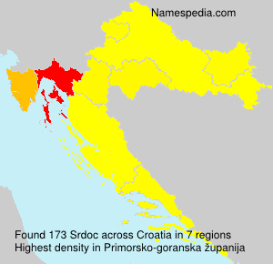 Surname Srdoc in Croatia