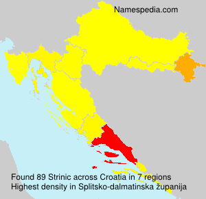 Surname Strinic in Croatia