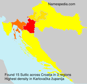 Surname Sutlic in Croatia