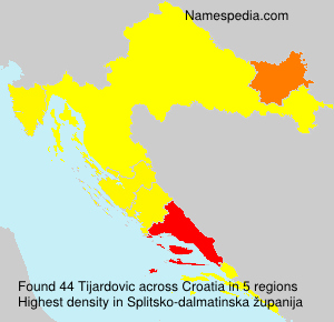 Surname Tijardovic in Croatia