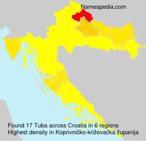 Surname Tuba in Croatia