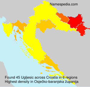 Surname Ugljesic in Croatia