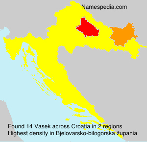 Surname Vasek in Croatia