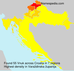 Surname Vnuk in Croatia