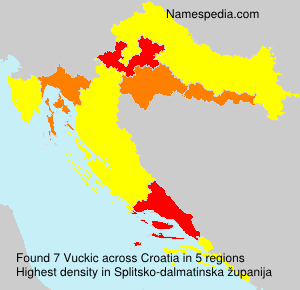 Surname Vuckic in Croatia