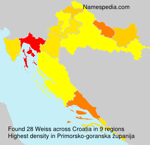 Surname Weiss in Croatia