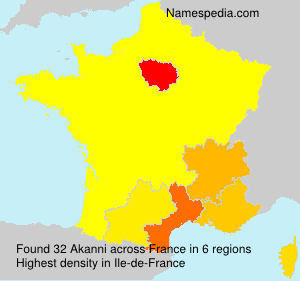 Surname Akanni in France