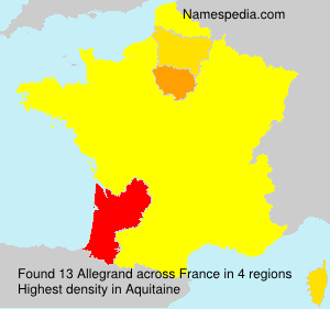 Surname Allegrand in France