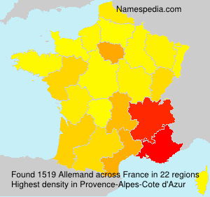 Surname Allemand in France