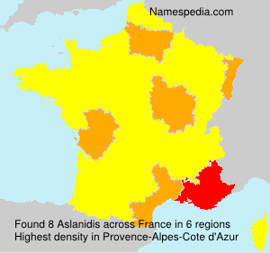 Surname Aslanidis in France