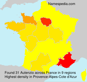 Surname Autenzio in France