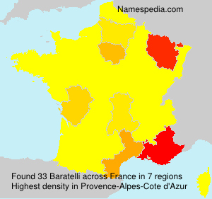 Surname Baratelli in France
