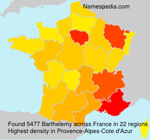 Surname Barthelemy in France