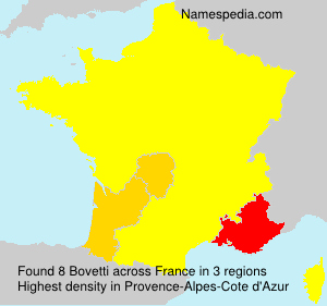 Surname Bovetti in France