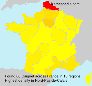 Surname Caignet in France