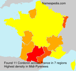 Surname Cordonin in France