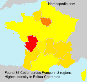 Surname Cotier in France