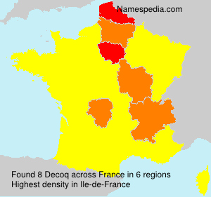 Surname Decoq in France