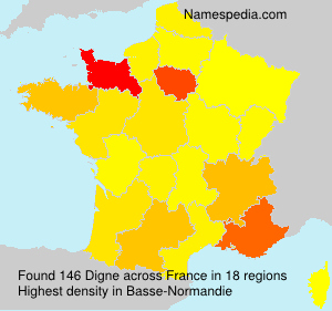 Surname Digne in France