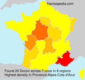Surname Dozon in France