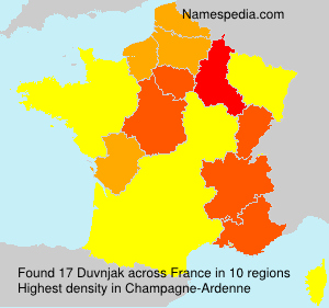 Surname Duvnjak in France