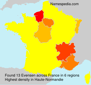 Surname Evensen in France