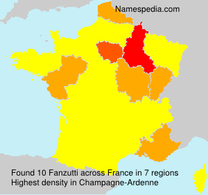 Surname Fanzutti in France