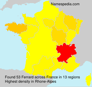 Surname Ferrard in France