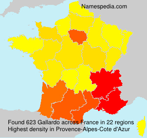 Surname Gallardo in France