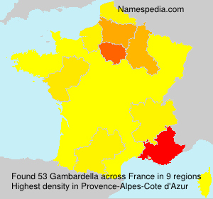 Surname Gambardella in France