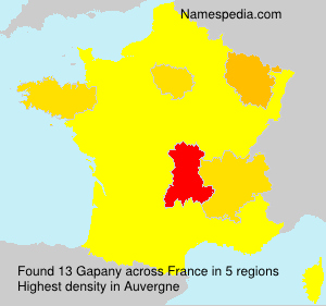 Surname Gapany in France