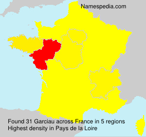Surname Garciau in France