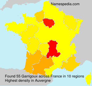 Surname Garrigoux in France