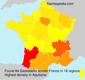Surname Gastaldello in France