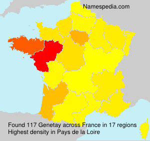 Surname Genetay in France