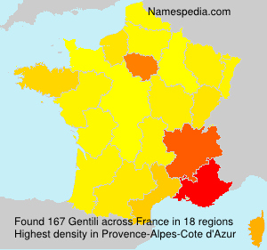 Surname Gentili in France