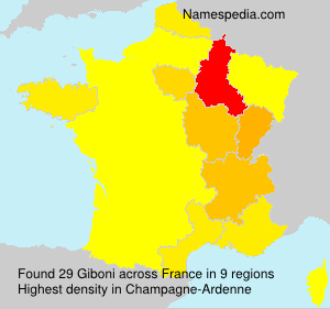 Surname Giboni in France
