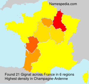 Surname Gignat in France