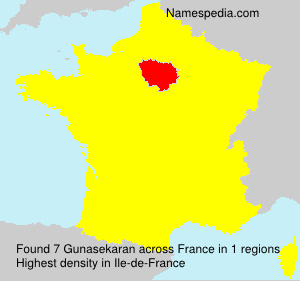 Surname Gunasekaran in France