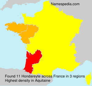 Surname Hondareyte in France