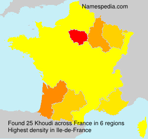 Surname Khoudi in France