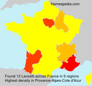 Surname Lanzetti in France
