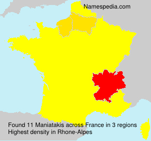 Surname Maniatakis in France