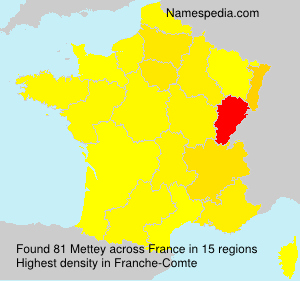 Surname Mettey in France
