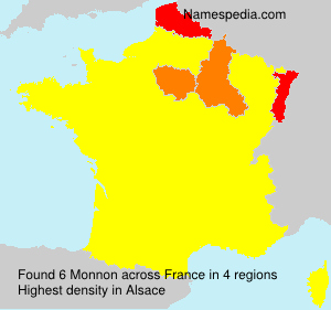 Surname Monnon in France